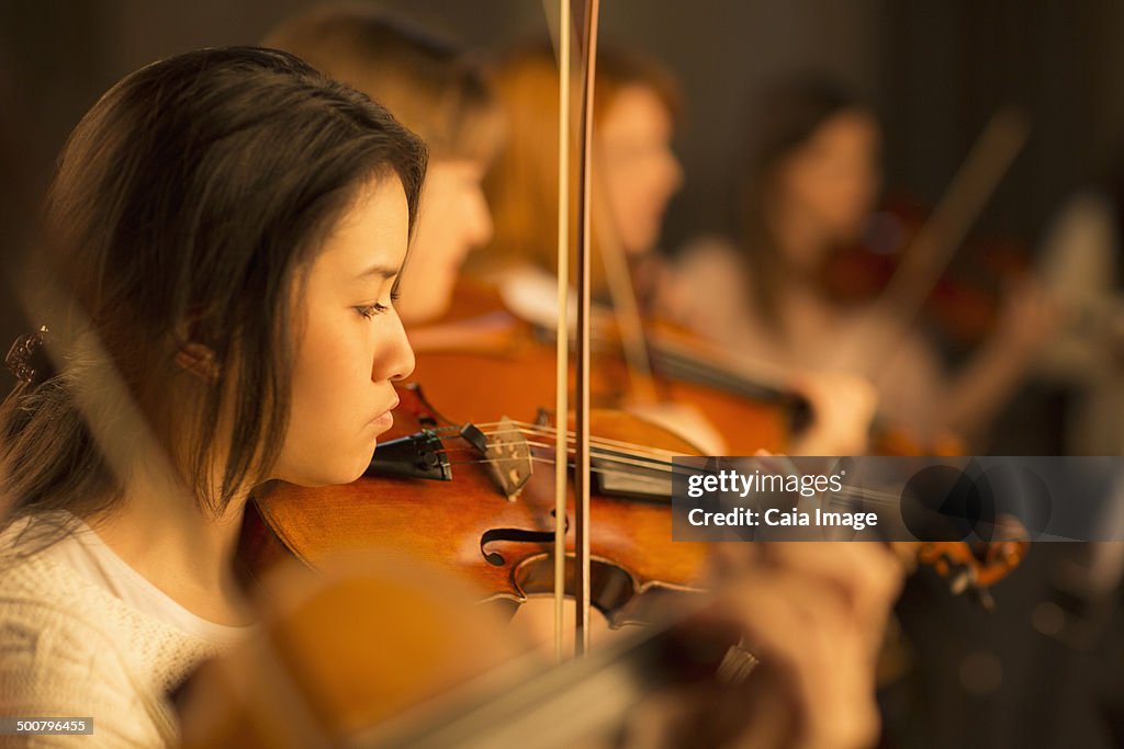 Violinist performing