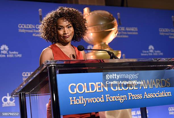 Actress Angela Bassett attends the 73rd Annual Golden Globe Awards nominations announcement at The Beverly Hilton Hotel on December 10, 2015 in...