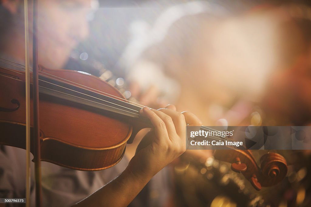 Violinist performing