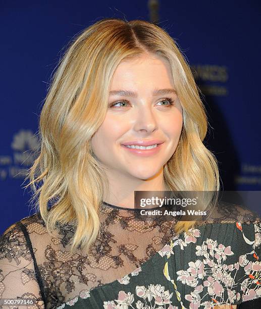 Actress Chloe Grace Moretz attends the 73rd Annual Golden Globe Awards nominations announcement at The Beverly Hilton Hotel on December 10, 2015 in...