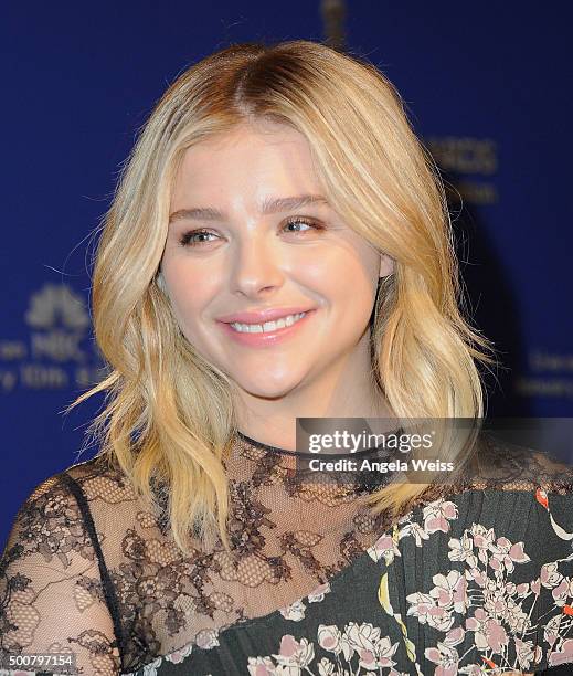 Actress Chloe Grace Moretz attends the 73rd Annual Golden Globe Awards nominations announcement at The Beverly Hilton Hotel on December 10, 2015 in...