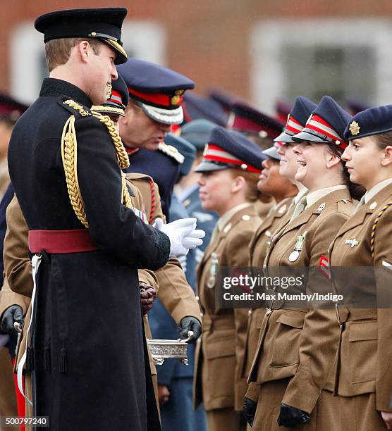 Prince William, Duke of Cambridge presents British Army Medics of 22 Field Hospital with the Government Ebola Medal for service in West Africa during...