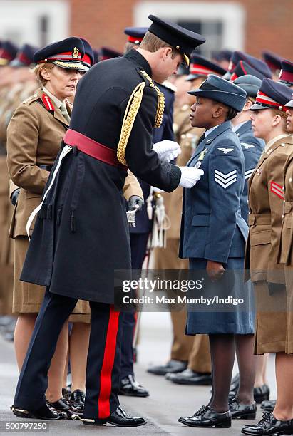 Prince William, Duke of Cambridge presents British Army Medics of 22 Field Hospital with the Government Ebola Medal for service in West Africa during...