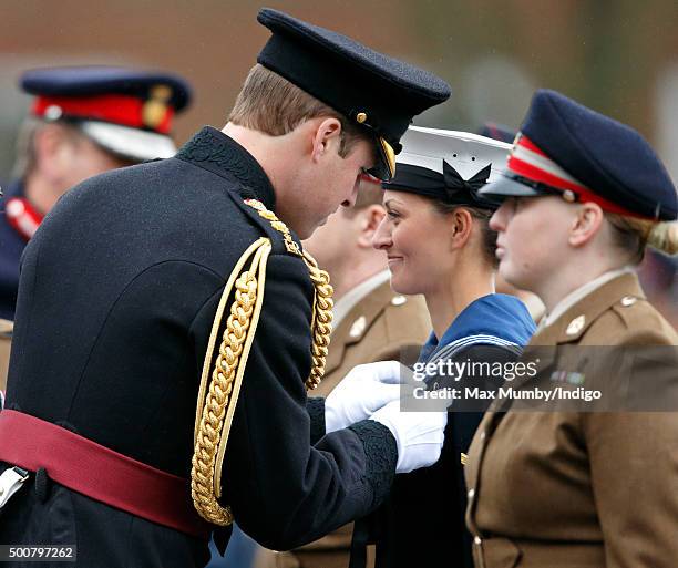 Prince William, Duke of Cambridge presents British Army Medics of 22 Field Hospital with the Government Ebola Medal for service in West Africa during...