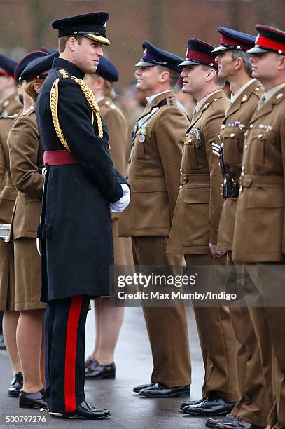 Prince William, Duke of Cambridge presents British Army Medics of 22 Field Hospital with the Government Ebola Medal for service in West Africa during...