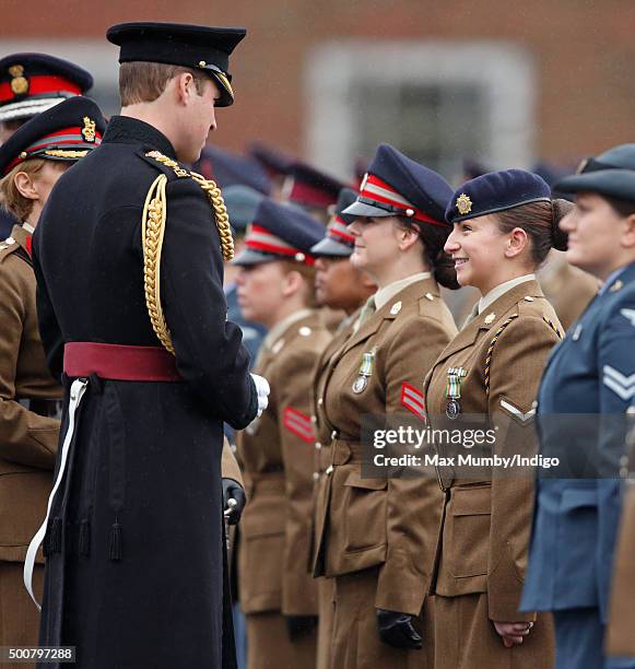 Prince William, Duke of Cambridge presents British Army Medics of 22 Field Hospital with the Government Ebola Medal for service in West Africa during...