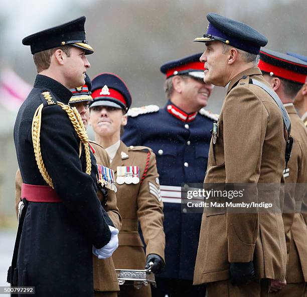 Prince William, Duke of Cambridge presents British Army Medics of 22 Field Hospital with the Government Ebola Medal for service in West Africa during...