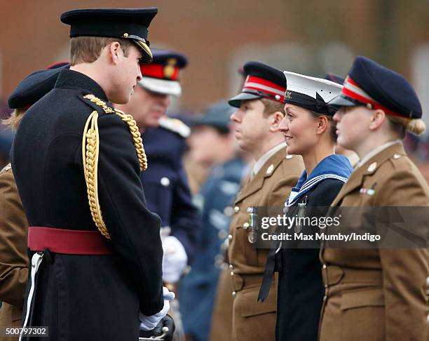 Prince William, Duke of Cambridge presents British Army Medics of 22 Field Hospital with the Government Ebola Medal for service in West Africa during...