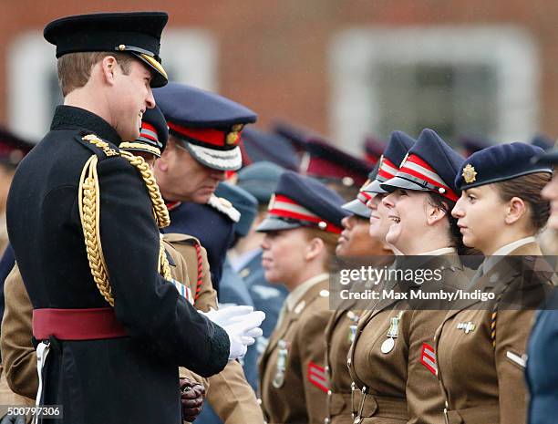 Prince William, Duke of Cambridge presents British Army Medics of 22 Field Hospital with the Government Ebola Medal for service in West Africa during...