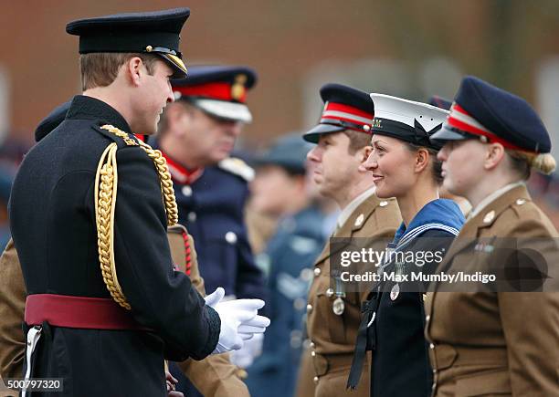 Prince William, Duke of Cambridge presents British Army Medics of 22 Field Hospital with the Government Ebola Medal for service in West Africa during...