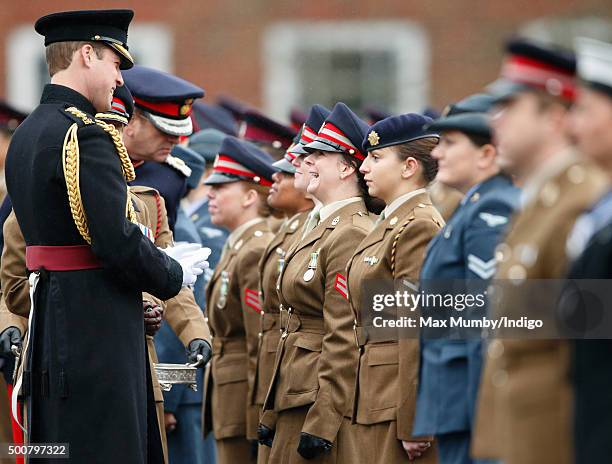 Prince William, Duke of Cambridge presents British Army Medics of 22 Field Hospital with the Government Ebola Medal for service in West Africa during...