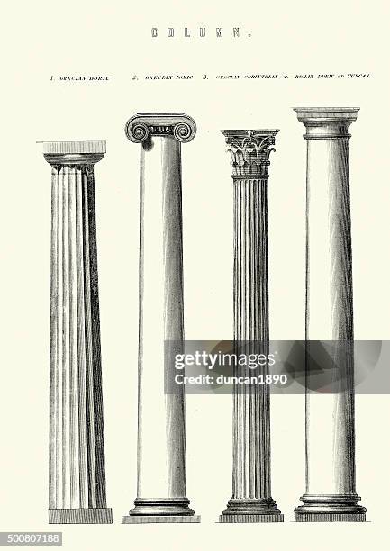 classical architecture - columns - greek roman civilization stock illustrations