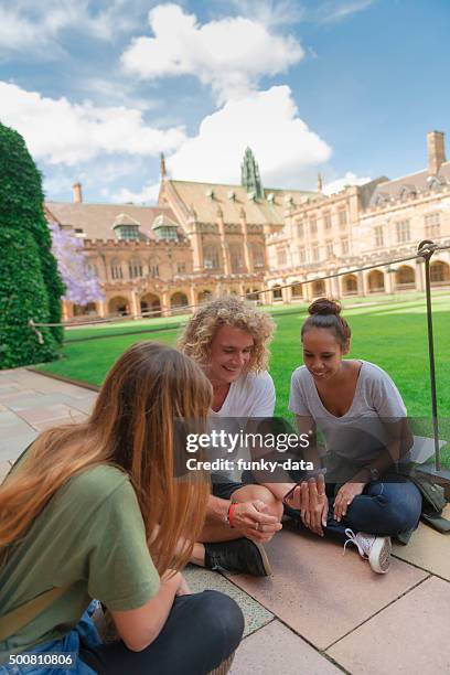 university students together - university student australia stock pictures, royalty-free photos & images