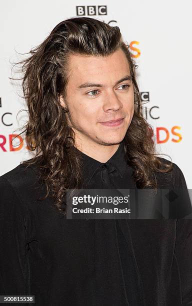 Harry Styles of One Direction attends the BBC Music Awards at Genting Arena on December 10, 2015 in Birmingham, England.