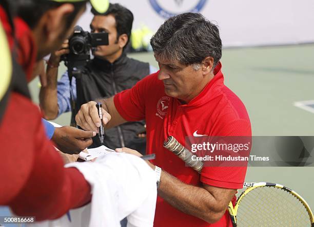 Toni Nadal, coach of Spanish player Rafael Nadal, during the inaugural match for a tie-up between Rafael Nadal Academy and Mahesh Bhupathi Tennis...