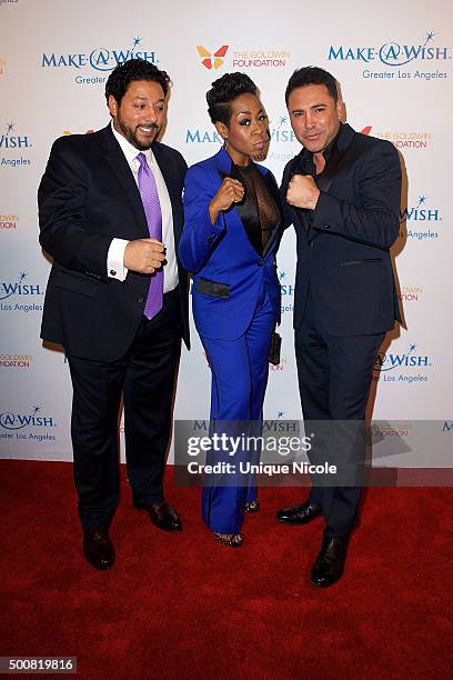 Tichina Arnold and Oscar De La Hoya arrive at the Make-A-Wish Greater Los Angeles Annual Wishing Well Winter Gala at the Beverly Wilshire Four...