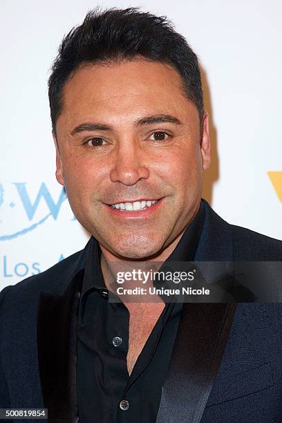 Oscar De La Hoya arrives at Make-A-Wish Greater Los Angeles honors Oscar De La Hoya, Michael Rosenfeld and Tom Mone at its annual Wishing Well Winter...