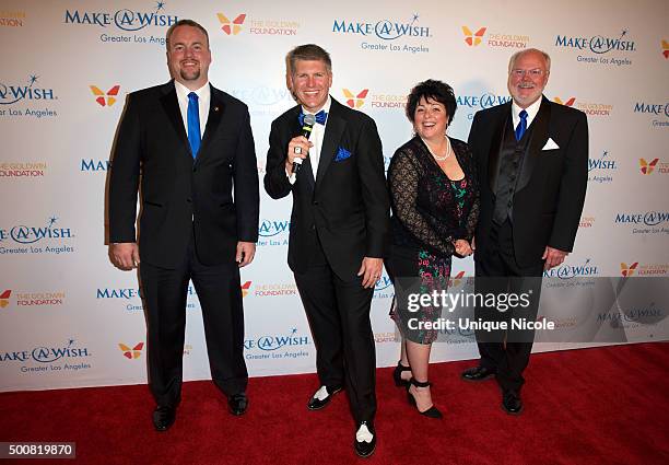 Event Auctioneers attend the Make-A-Wish Greater Los Angeles Annual Wishing Well Winter Gala at the Beverly Wilshire Four Seasons Hotel on December...