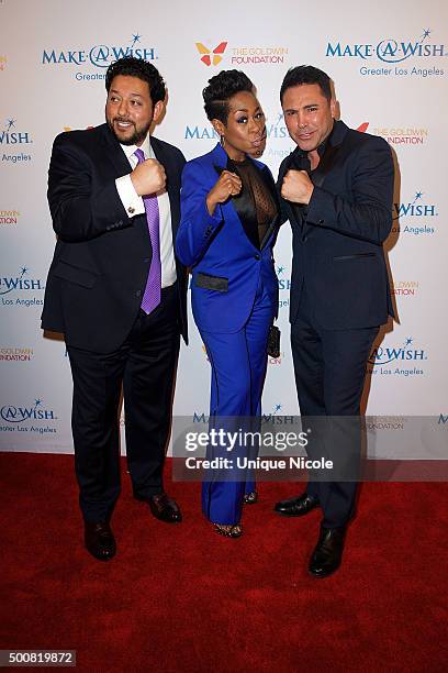 Tichina Arnold and Oscar De La Hoya arrive at the Make-A-Wish Greater Los Angeles Annual Wishing Well Winter Gala at the Beverly Wilshire Four...