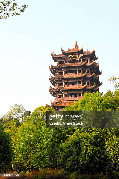 huanghelou,wuhan,hubei,china - yellow crane tower china stock pictures, royalty-free photos & images