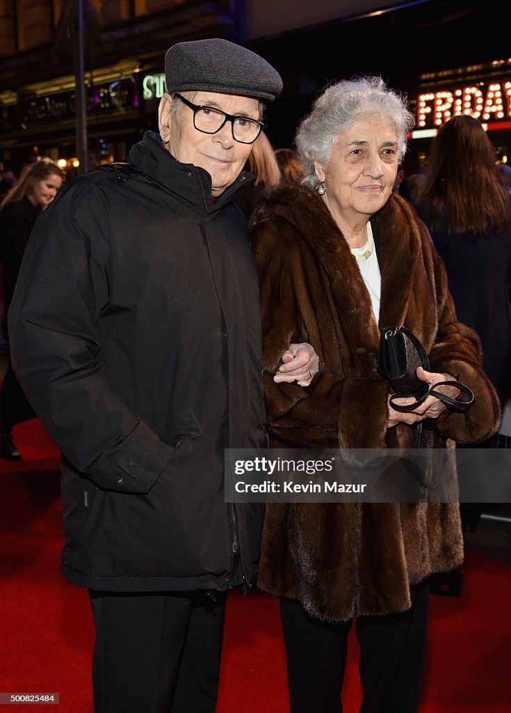 Ennio Morricone And Quentin Tarantino At "The Hateful Eight" Film Premiere