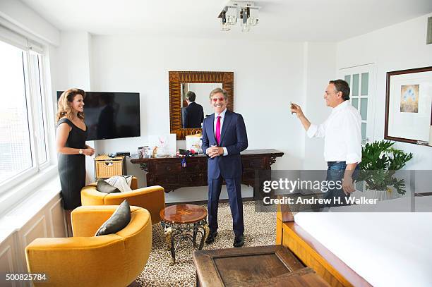 Host Geraldo Rivera and wife Erica Michelle Levy are photographed for 25A Magazine on August 13, 2015 in New York City. PUBLISHED IMAGE.