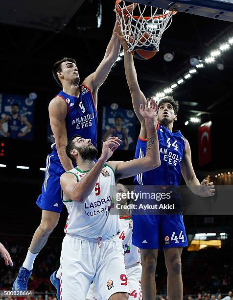 Ioannis Bourousis, #9 of Laboral Kutxa Vitoria Gasteiz in action during the Turkish Airlines Euroleague Basketball Regular Season Round 9 game...