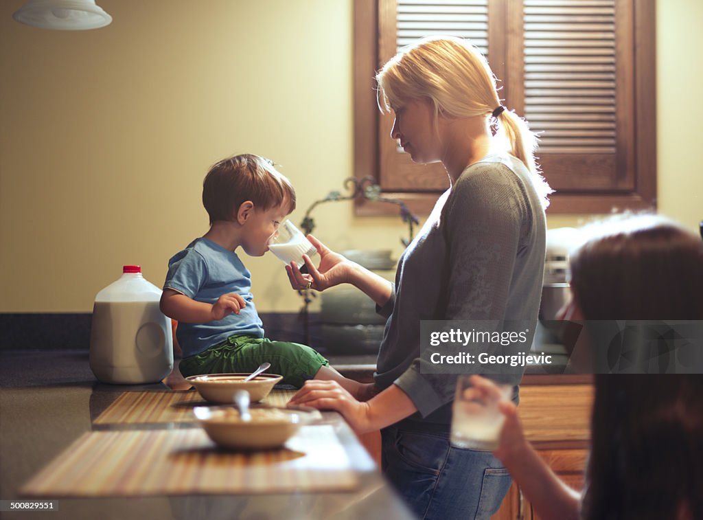 Family in the kitchen