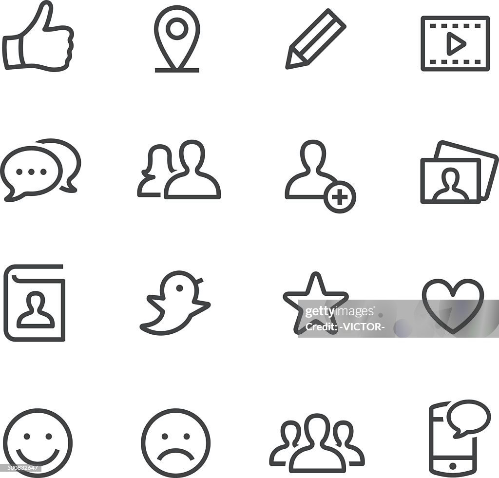 Social Media Icons - Line Series