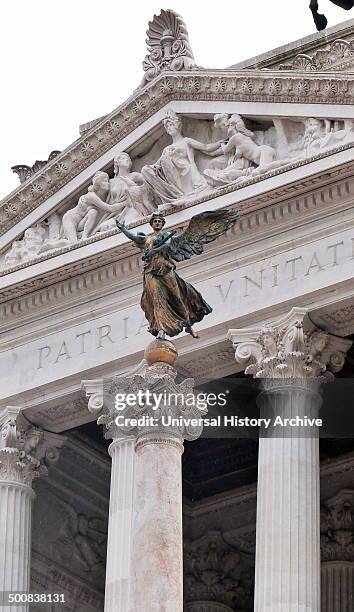 Detail of a statue at the Monumento Nazionale a Vittorio Emanuele II or "Il Vittoriano" is a monument in Rome built to honour king Victor Emmanuel,...