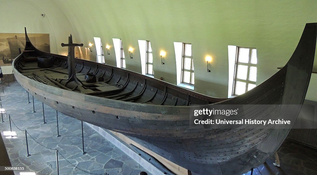 The Oseberg ship . A Viking ship dating from around 800 AD