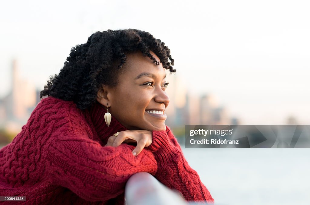 Woman thinking outdoor