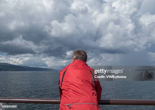 view from a ferry - portavadie stock pictures, royalty-free photos & images