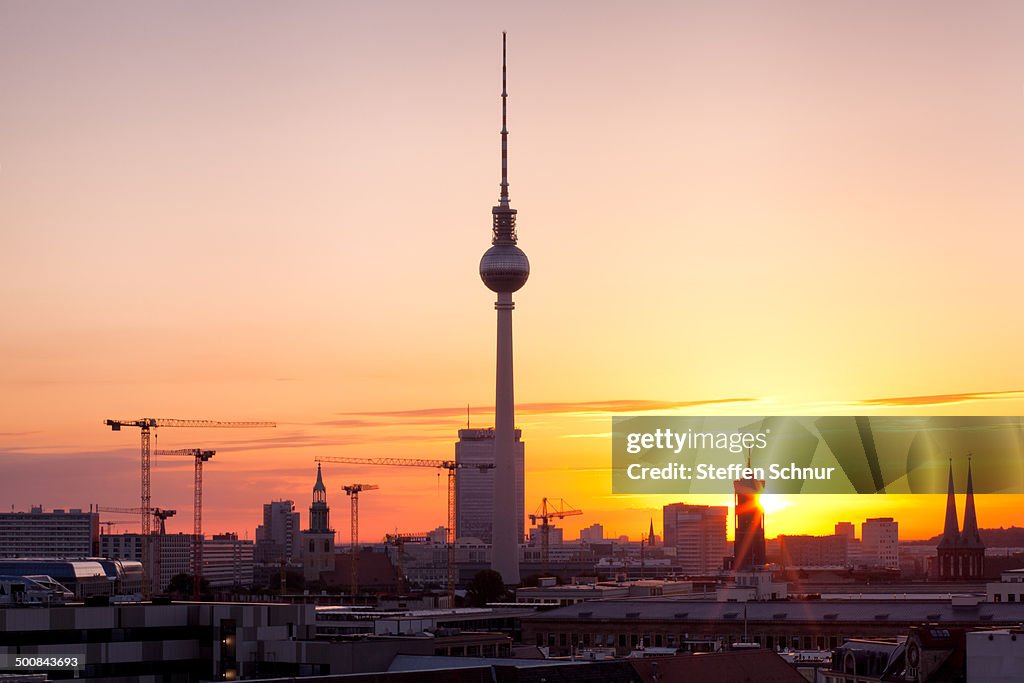 Sunrise next tv tower skyline