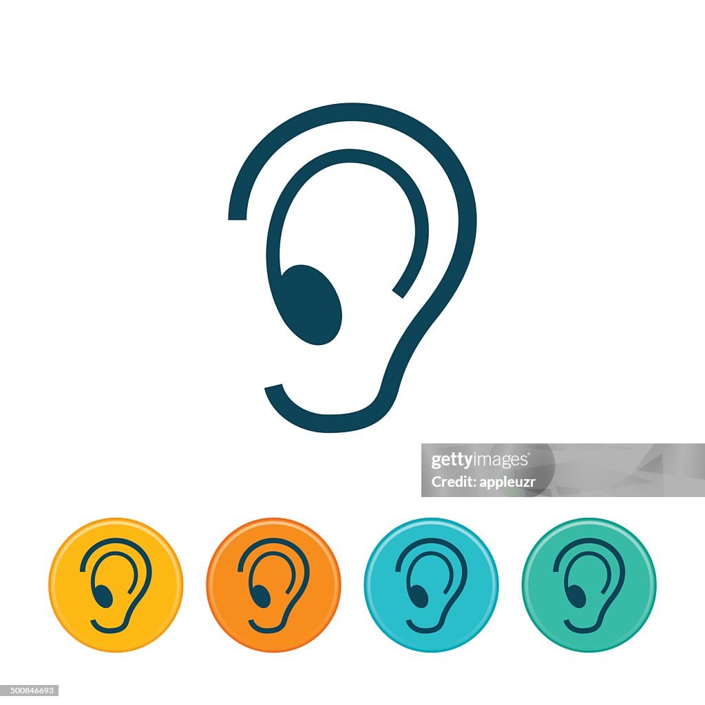 Human Ear Icon - Outlines