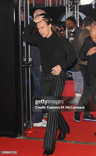 Harry Styles of One Direction attends the BBC Music Awards at Genting Arena on December 10, 2015 in Birmingham, England.