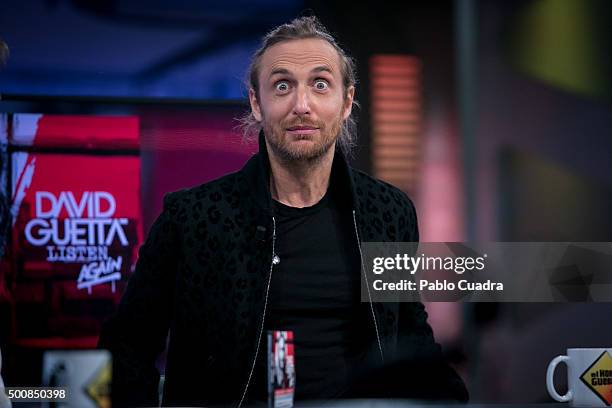 David Guetta attends el Hormiguero Tv Show at Vertice Studio on December 10, 2015 in Madrid, Spain.