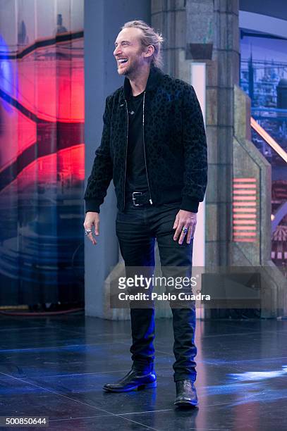 David Guetta attends 'El Hormiguero' Tv Show at Vertice Studio on December 10, 2015 in Madrid, Spain.