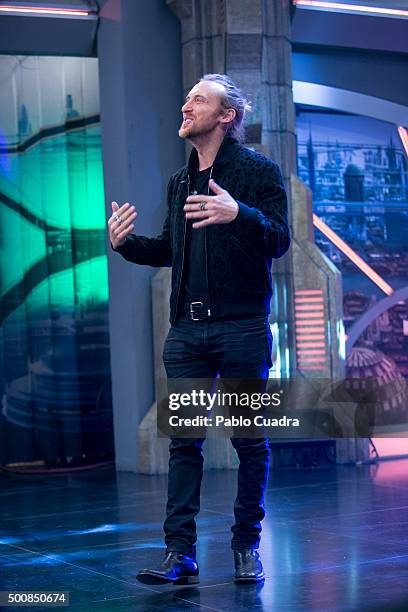 David Guetta attends el Hormiguero Tv Show at Vertice Studio on December 10, 2015 in Madrid, Spain.