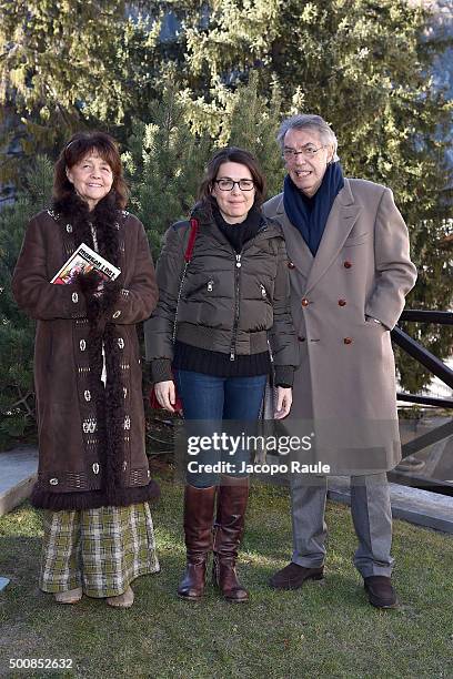 Milly Moratti, Celeste Moratti and Massimo Moratti attend the 25th Courmayeur Noir In Festival on December 10, 2015 in Courmayeur, Italy.