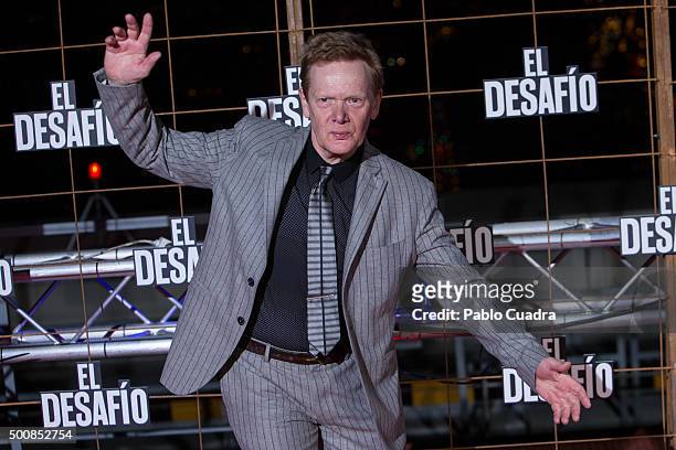 Philippe Petit attends the 'El Desafio' premiere at 'Torre Picasso' on December 10, 2015 in Madrid, Spain.