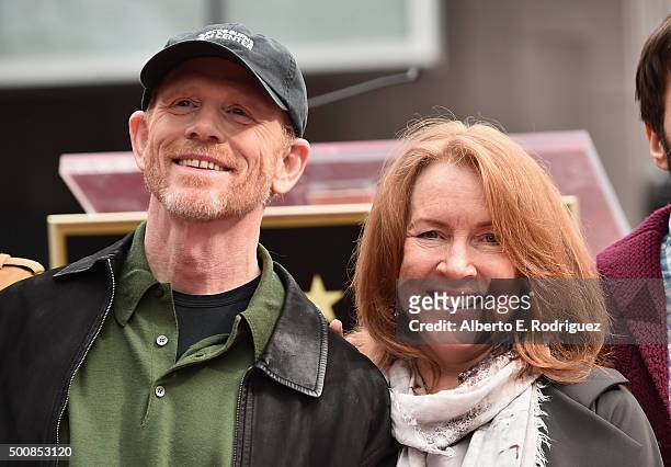 Director Ron Howard and Cheryl Howard attend a ceremony honoring Ron Howard with the 2,568th Star on The Hollywood Walk of Fame on December 10, 2015...