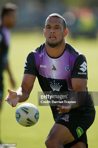 Will Chambers takes part in a Melbourne Storm NRL pre-season training session at Gosch's Paddock on December 11, 2015 in Melbourne, Australia.