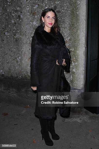 Benedetta Mazzini arrives at Vogue Christmas dinner on December 10, 2015 in Milan, Italy.