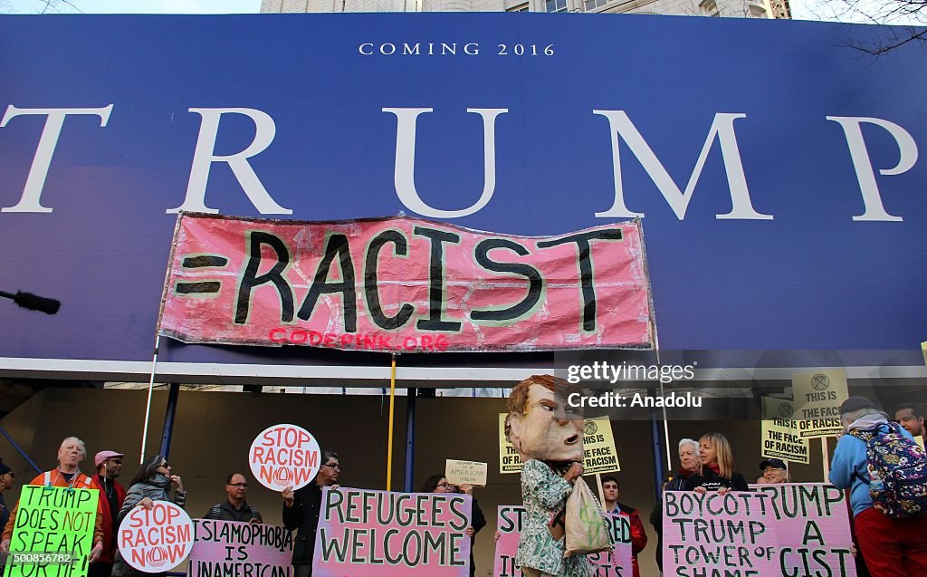 Donald Trump's anti-Muslim hate speech protested in Washington