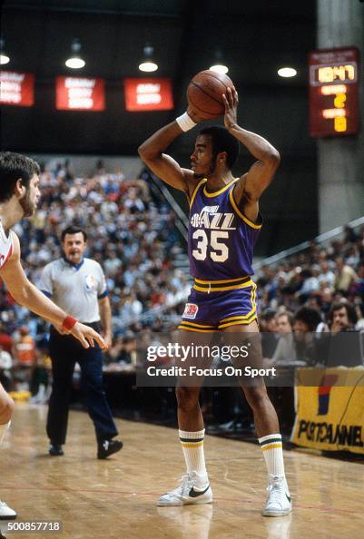 Jarrell Griffith Darrell Griffith of the Utah Jazz looks to pass the ball against the ...