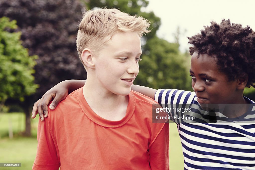 Portrait of two friends together