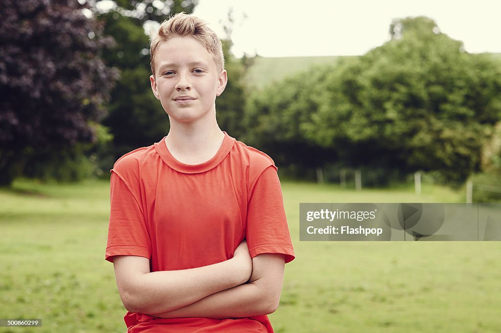 Portrait of boy smiling