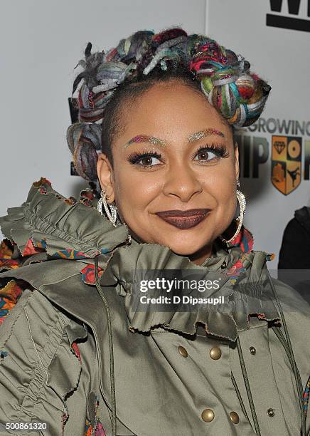 Raven Symone attends as WE tv Celebrates The Premiere Of New Series Growing Up Hip Hop on December 10, 2015 in New York City.