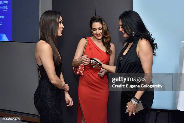 Brie Bella, Nikki Bella and Donna D'Cruz attend Diamonds Unleashed by Kara Ross launch party hosted by Kara Ross, Anne Fulenwider, and Marie Claire...